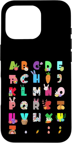 Vista 20 de Cute Alphabet Funny Easter Day ABC Letters Egg Rabbit Case for iPhone 17