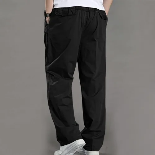 Vista 4 de Pantalones cargo de ajuste relajado para hombre, pantalones holgados de pierna recta, pantalones para exteriores, pantalones holgados y cómodos