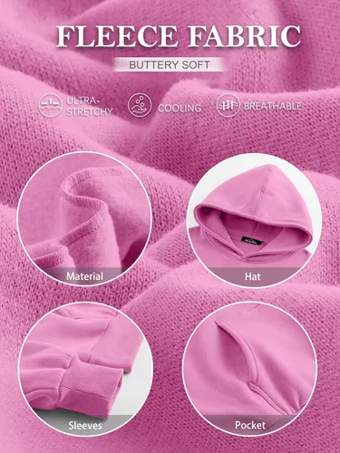 Vista 6 de Trendy Queen - Sudaderas extragrandes con capucha para mujer, suéteres de manga larga, sin botones, de vellón, de otoño, ropa de invierno