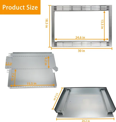 Vista 3 de NN-TK932SS Kit de molduras de 30 pulgadas para hornos microondas de 2.2 pies cúbicos - Compatible con Panasonic, 30 pulgadas, acero inoxidable