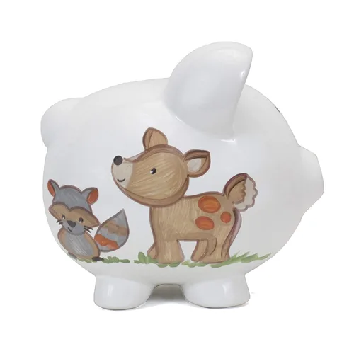 Vista 22 de Child to Cherish Cerdito de cerámica para niños, avión de papel