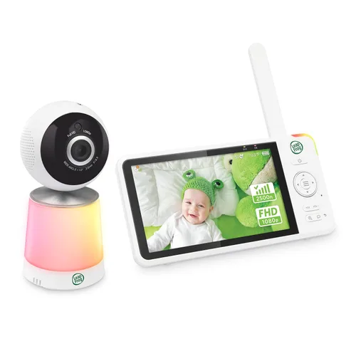 Vista 2 de LeapFrog Monitor de bebé LF1726FHD, pantalla de 1080p de 5.5 pies, alcance de hasta 2500 pies, zoom panorámico, luz nocturna, visión nocturna a