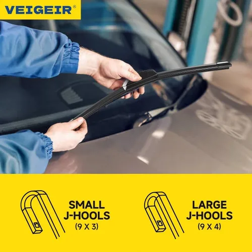 Vista 4 de 13 pulgadas + 13 pulgadas Limpiaparabrisas compatibles con Jeep Wrangler 2006-1997, repuesto automotriz de equipo original, gancho J/U, hojas