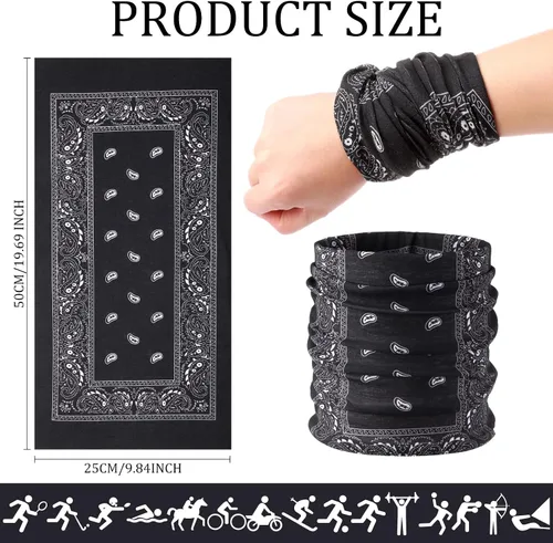 Vista 4 de Cozypower 36 bandanas de cachemira sin costuras, polaina para el cuello, pasamontañas para hombres y mujeres, viento UV