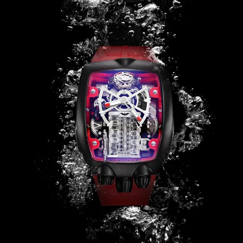 Vista 3 de FEICE Watches for Men Automatic Skeleton Watch Waterproof Mineral Glass Japanese Movement Supercar Wristwatch Anti Shock Business Tourbillon FM666