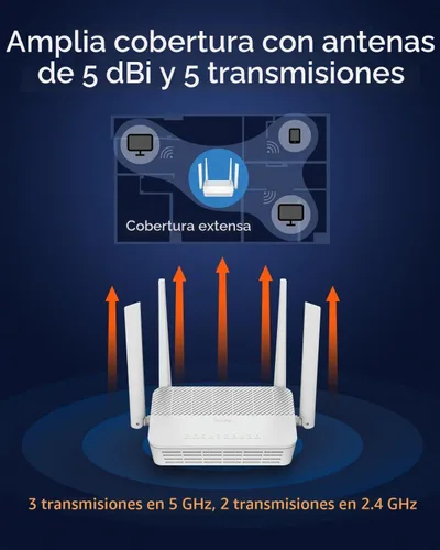 Vista 3 de Cudy Router Wi-Fi 6 de doble banda AX3000, 4X GbE, VPN completo, OpenWRT