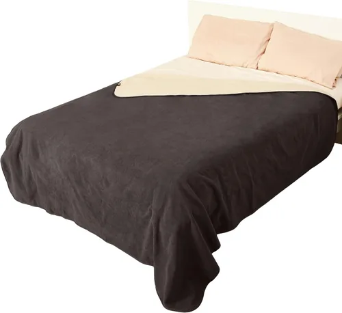 Vista 17 de Catalonia Manta impermeable para cama, funda reversible de forro polar, protector de muebles lavable a prueba de líquidos Black/Black Double-Sided