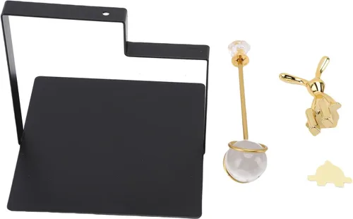Vista 6 de Focket Napkin Holder, Thick Iron Decor Napkin Dispenser with Square Base for Kitchen Bar Restaurant Bathroom Table (Black)