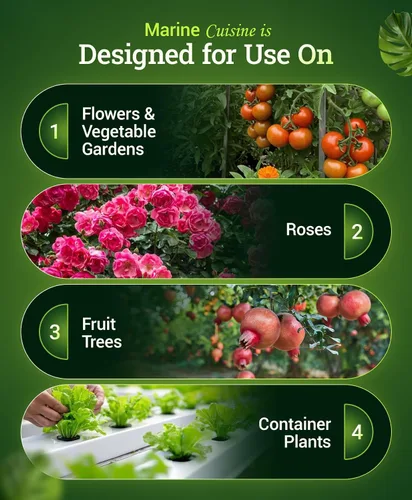 Vista 4 de FoxFarm Marine Cuisine Fertilizante multiusos – 10-7-7 Alimento vegetal a base de océano con harina de cangrejo, guano de aves marinas, fertilizante