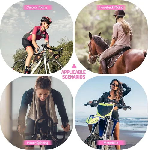 Vista 4 de Aeike Pantalones cortos de ciclismo acolchados 4D, transpirables, de secado rápido, a prueba de golpes, elásticos, para mujer
