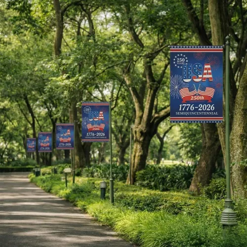 Vista 5 de 250 Anniversary USA Garden Flag, 250th Anniversary America Flag 1776-2026 Commemorative Patriotic 250 Year Banner 4th of July Yard Sign Double-Sided