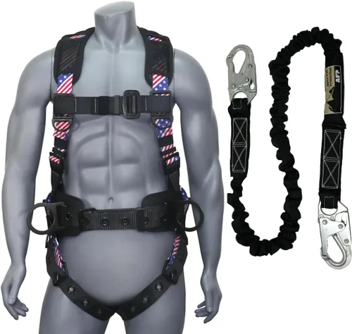 Vista 18 de Kit de arnés de protección contra caídas cómodo AFP Demon – Arnés de seguridad de cuerpo completo OSHA/ANSI PPE para trabajo de construcción