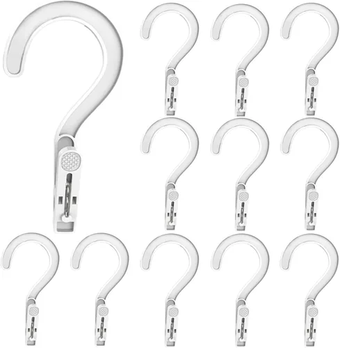 Vista 8 de 24 piezas de ganchos de plástico para ropa, súper resistentes, para colgar en baño, ideales para viajes, multicolor