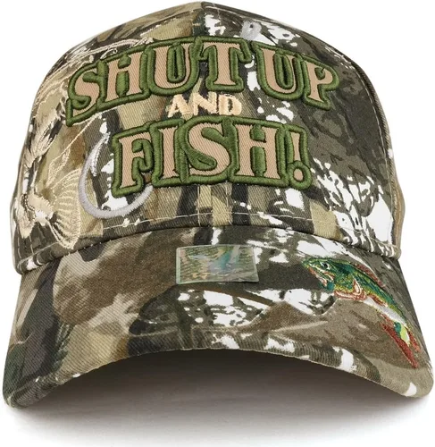 Vista 6 de Shut Up and Fish con Bass y Hook Gorra de béisbol estructurada bordada