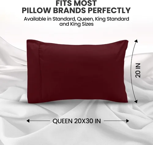 Vista 2 de Utopia Bedding Fundas de almohada Queen – Paquete de 2 – Cierre de sobre – Tela de microfibra cepillada suave – Fundas de almohada resistentes al