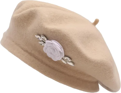 Vista 52 de ZLYC Boina Francesa de Lana Sombrero Color Sólido Gorra Boina para Mujeres y Niñas Amarillo básico