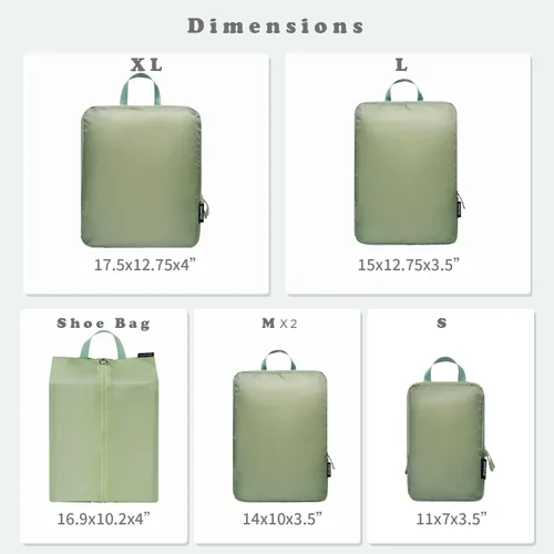 Vista 111 de BAGAIL 4 Set/6 Set Ultraligero Compresión Embalaje Cubos Organizador de Embalaje para Accesorios de Viaje Equipaje Maleta Mochila