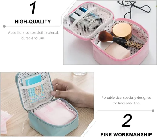 Vista 4 de 4 bolsas para monedas, bolsa con cremallera femenina, linda joyería de viaje para organizadores, servilletas portátiles para mujeres, organizador