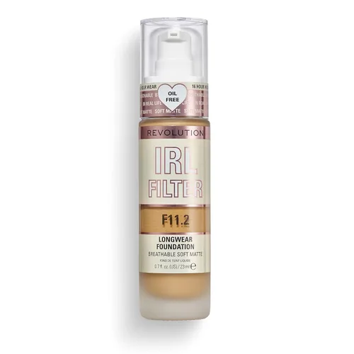 Vista 6 de Revolution IRL Filter Longwear Foundation, F7 Fórmula suave y transpirable, cobertura media a completa, acabado mate, vegano y libre de crueldad