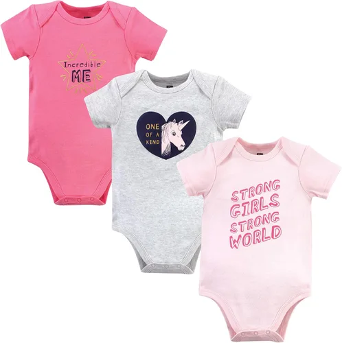 Vista 394 de Hudson Baby baby-girls Cotton Bodysuits 3-pack