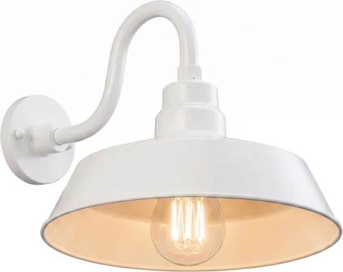 Vista 45 de 14 pulgadas. RLM Warehouse - Pantalla con brazo de cuello de cisne y bombilla Led A19 5000K de 9W