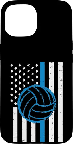 Vista 6 de US Flag Blue Line Volleyball Vintage Patriotic Police Cop Case for iPhone 17