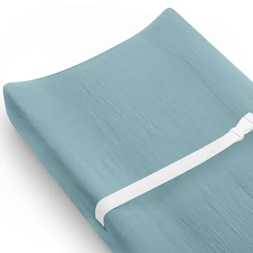 Vista 10 de Juego de 2 fundas para cambiador para bebé niño y niña, fundas de muselina para cambiador con estilo bohemio, ropa de cama neutra para guardería