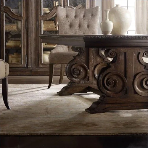 Vista 2 de Hooker Furniture Rhapsody - Mesa de comedor rectangular de 88 pulgadas en nogal rústico