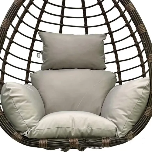 Vista 10 de Cojín para silla de huevo colgante para patio, cesta colgante, asiento lavable, color burdeos