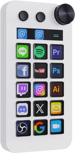 Vista 8 de TreasLin VSDinside Stream Controller Deck con 18 teclas macro personalizables para activar acciones en OBS Twitch YouTube para creadores
