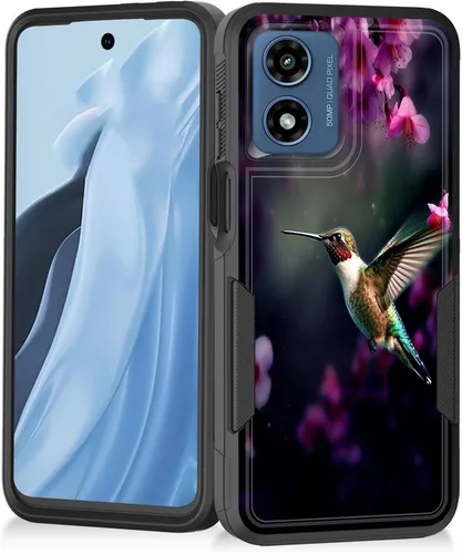 Vista 176 de Funda para Moto G Play 4G 2024, resistente de doble capa híbrida de policarbonato duro, goma suave, a prueba de golpes, funda protectora resistente