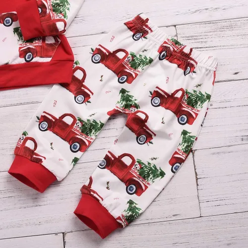 Vista 6 de ZOELNIC - Conjunto de ropa para bebés y niños con capucha y pantalones a cuadros