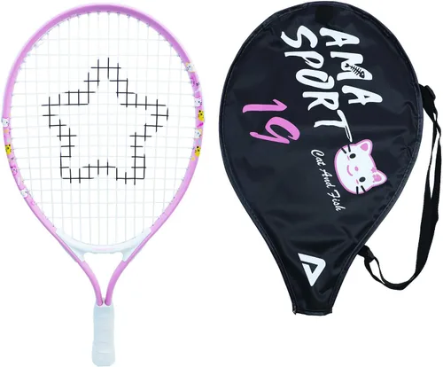 Vista 18 de AMA SPORT Raqueta de tenis para niños pequeños, kit de iniciación de raqueta de tenis de 17 a 25 pulgadas para niñas y niños con bolsa de nailon