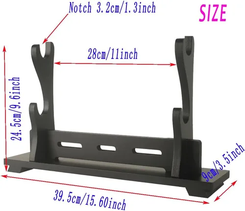 Vista 2 de Soporte Katana para espada, soporte de madera para sable de luz de escritorio, soporte de exhibición de espada Samurai para cosplay
