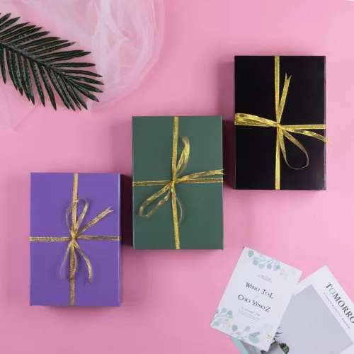 Vista 7 de 1 paquete de caja de regalo negra con tapas, pequeña de 12 x 8 x 2.7 pulgadas, cajas de regalo para ropa, cajas de regalo para camisas con cinta