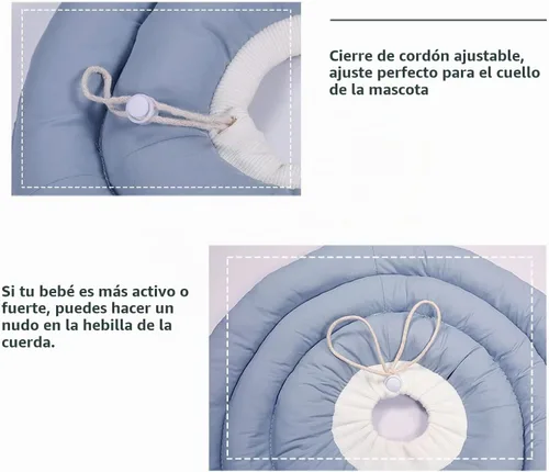 Vista 5 de Gagabody Cono de Perro Suave Alternativo para Perros Pequeños, Gatos y Perros Medianos - Collar Isabelino Ajustable y Cómodo para Recuperación Azul