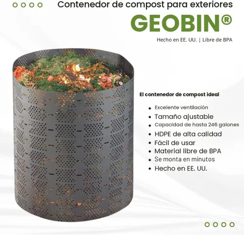 Vista 4 de Geobin Contenedor de compostaje – 246 galones, expandible, fácil de montar, fabricado en los Estados Unidos, compostador para exteriores y patio