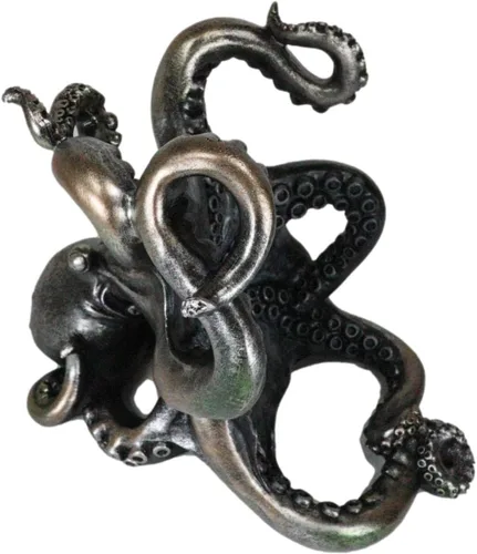 Vista 7 de Ebros Gift Portabotellas de vino de pulpo gigante marino The Call of Cthulhu Kraken Figurine 8 pulgadas de largo náutico océano profundo criatura