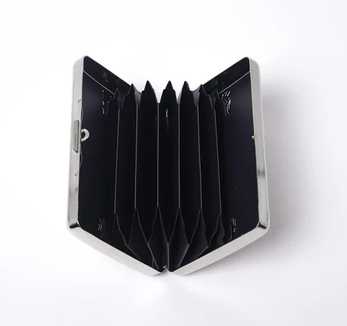 Vista 4 de RFID Metal Bloqueo Titular de la Tarjeta de CréditoCartera de ViajeFunda Protectora para 5 Tarjetas de Crédito