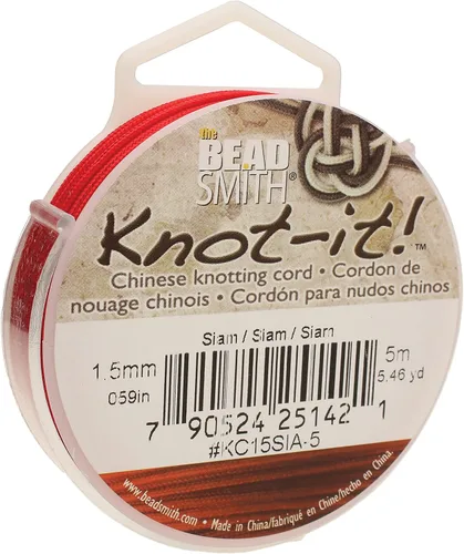 Vista 27 de The Beadsmith Knot-it - Cordón de nailon chino, color negro, 0.059 in de diámetro, carrete de 16.4 ft