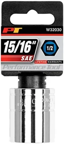 Vista 12 de Performance Tool W32334 1/2 Drive 1-1/16 6Point Deep Wall Socket, 1 paquete