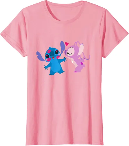 Vista 14 de Disney Stitch and Angel - Camiseta para el día de San Valentín Negro