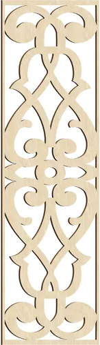 Vista 104 de 9 3/8"W x 24 3/8"H x 1/4"T Bellaire Decorativos Paneles de pared de madera calado, abedul