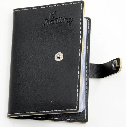 Vista 3 de Karlling billetera de cuero suave para 20 tarjetas de crédito, Negro