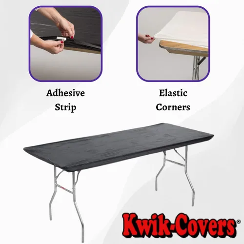 Vista 3 de Fundas plásticas rectangulares Kwik-Covers de 8 pies (2,4 m), 30 x 96 pulgadas, paquete de 5, Negro