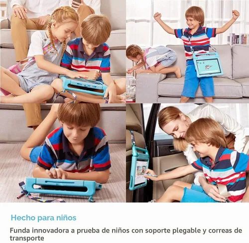 Vista 4 de Tablet para niños Dragon Touch de 10 pulgadas con pantalla IPS HD Android, 32 GB de almacenamiento, 2 GB de RAM, procesador Quad Core, KIDOZ