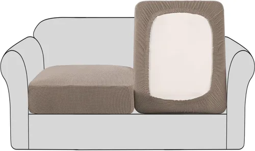 Vista 46 de H.VERSAILTEX - Fundas elásticas para cojín de sofá individual, fundas de asiento para silla de sofá, protector de cojín con tejido jacquard de sarga