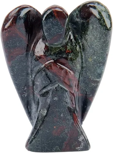 Vista 29 de Anaya Agate Estatua de ángel de amazonita, hermoso ángel de la guarda de 2 pulgadas, ángel de cristal natural, dijes de ángel tallados a mano