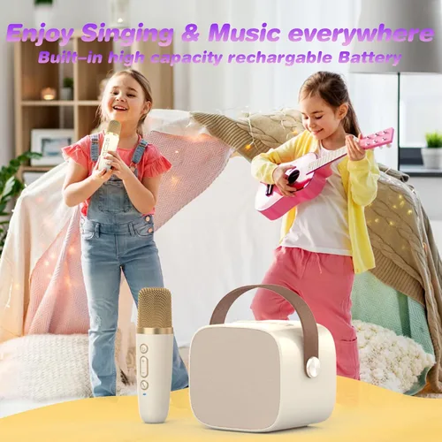 Vista 4 de Mini máquina de karaoke, juguetes divertidos, regalos de cumpleaños de Navidad para niños de 4 a 12 años, niñas, niños, adultos, juguetes