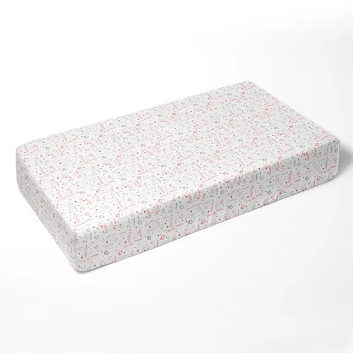 Vista 3 de Bacati - Sábanas bajeras deportivas suaves y transpirables 100% de muselina de algodón para cuna. Se adapta a colchones estándar de 28 x 52 x 5